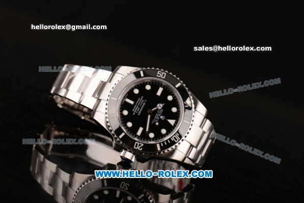 Rolex Submariner Rolex 3135 Automatic Steel Case/Strap with Ceramic Bezel and Black Dial - Click Image to Close